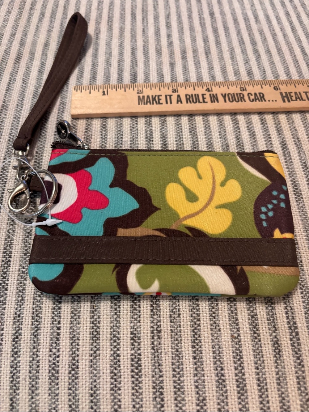 Initials small coin zip ID case